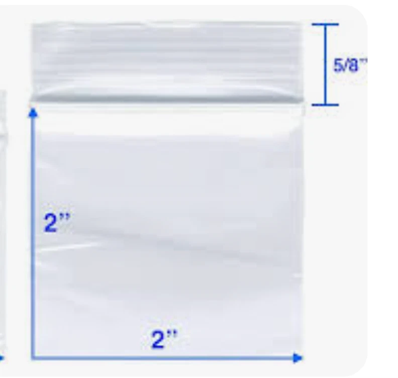 10000 Clear Mini Ziplock Bags 2" x 2" Size Premium Quality 2.5 mil Tear-Proof - Image 4 of 4