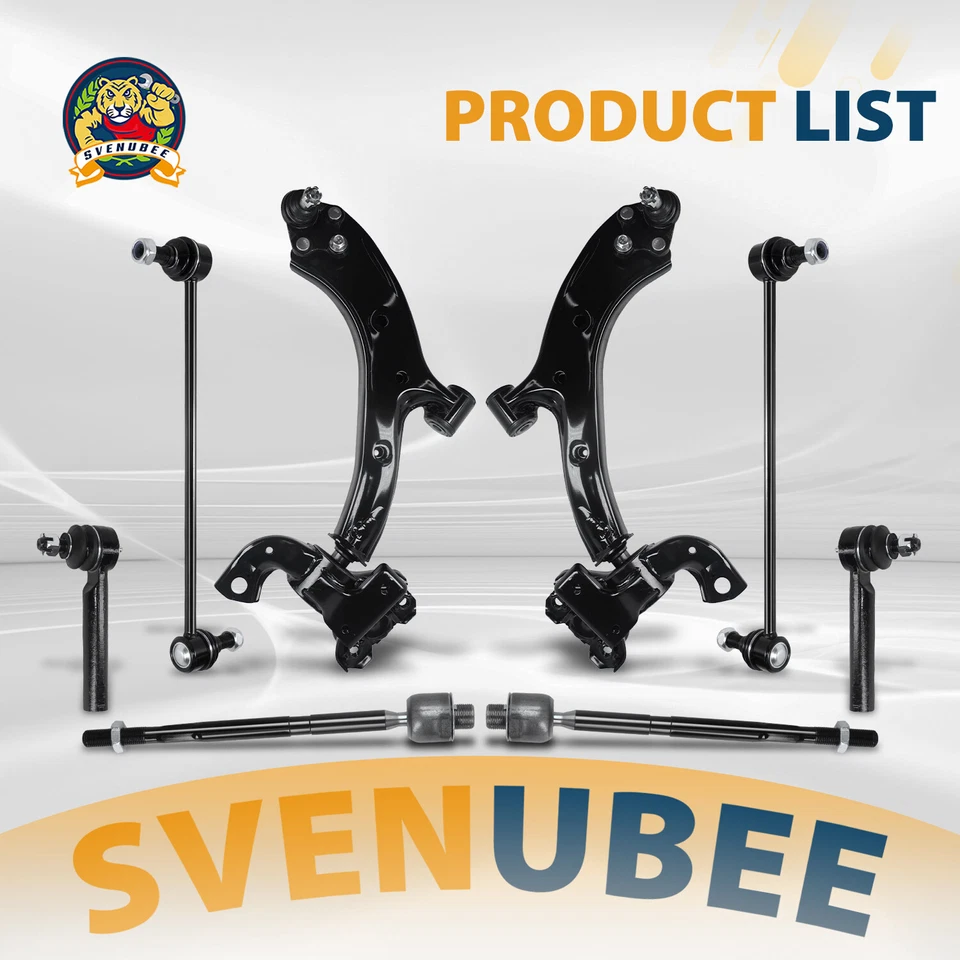 Suspension Control Arm Ball Joint Tie Rod Kit Sway Bar for 2007-2012 Acura RDX - Image 3 of 4