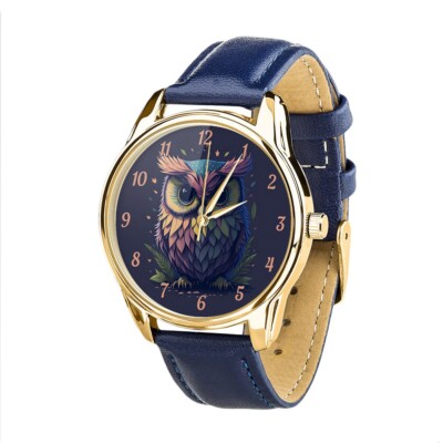 Colorful Owl Watch, Vibrant Feathered Bird Art, Whimsical Forest Unisex Gift
