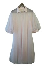 Vintage Sans Souci Medium Lingerie Pink Gown Robe Layered Tulle Satin Trim