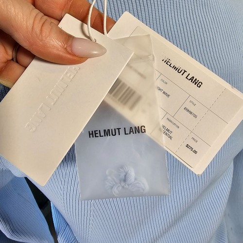 Helmut Lang NWT Long Sleeve Ribbed Sweater Top Thumb Hole Size XS Baby Blue - Picture 15 of 18