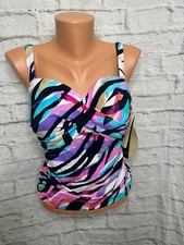 NWT Profile by Gottex Women Swimsuit Twist Front Tankini Top 32D D Cup