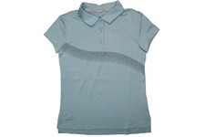 NIKE Juniors Dry Print Ocean Bliss Blue S/S Golf Polo Shirt Girls XS Large NEW