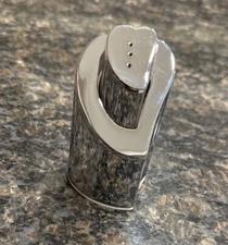 Vintage 80s Nesting Chrome Hearts Salt Pepper Shaker Set