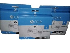 BRAND NEW HP 5 pack CD-R 52x blank CDs LOT of 3