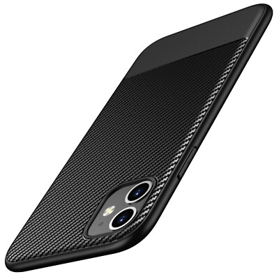 iPhone 11 Hülle AVANA Schutzhülle Silikon Slim Case Schwarz Cover Carbon Optik