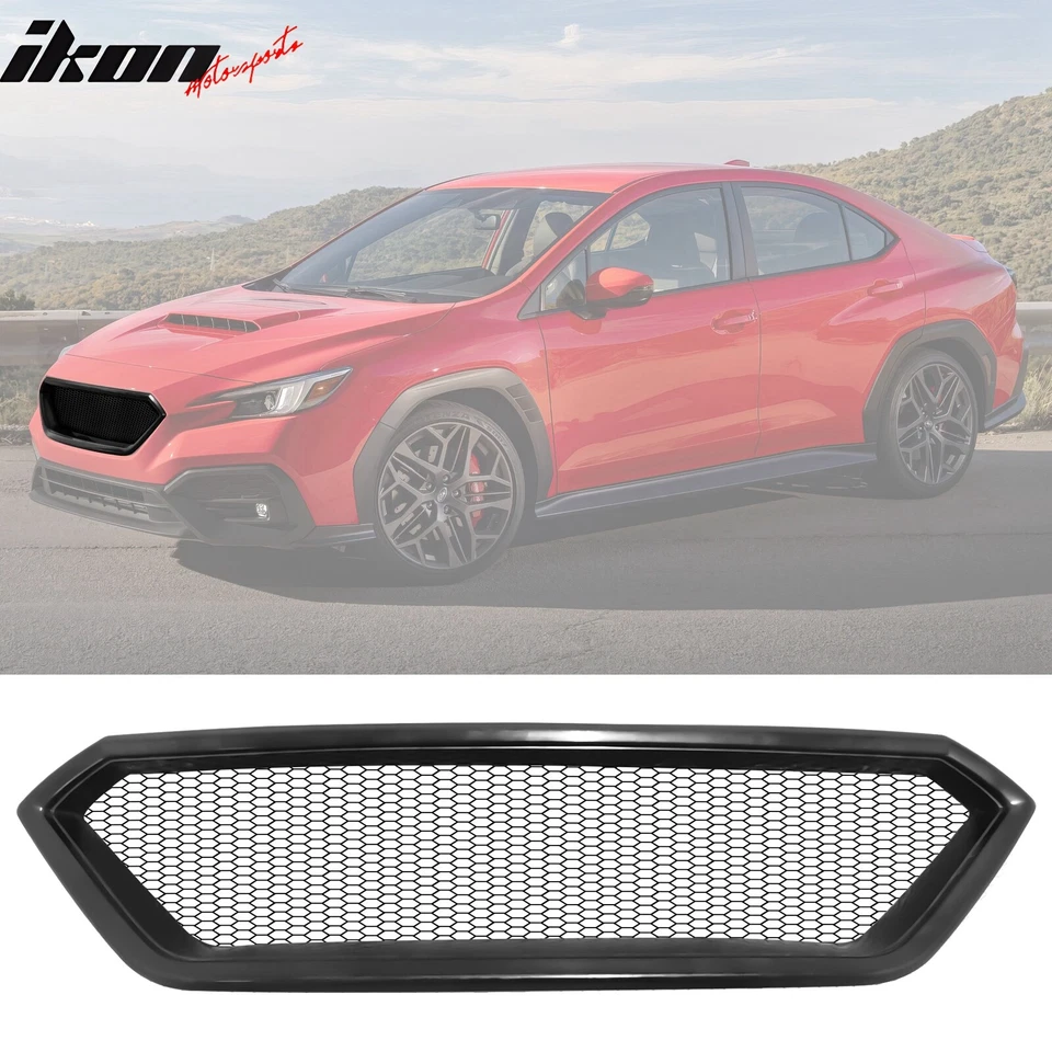 For 22-25 Subaru WRX Front Bumper Upper Grille Mesh Center Grill Cover Unpainted