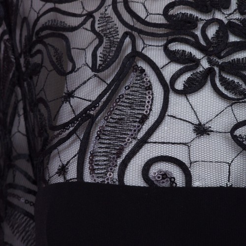 '90s Y2K Alex Evenings Women's Black 3/4 Sleeve Ruched Slit Evening Dress 16W - Picture 5 of 10