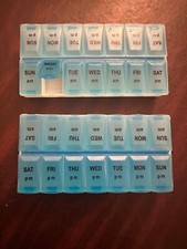 TWO Weekly 7 Day AM/PM Pill Case, Medicine Planner, Vitamin Organizer...
