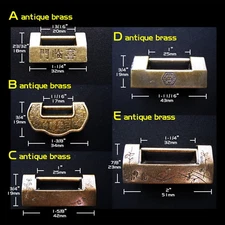 Vintage Chinese Old Style Decorative Jewelry Chest Box Suitcase Lock Padlock Key