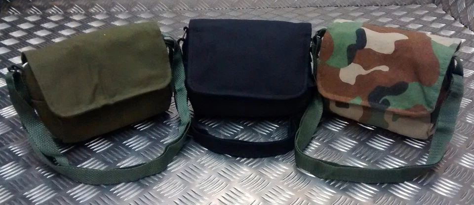 Military Style Mini Canvas Shoulder Bag Small Effects Assorted Colours - NEW