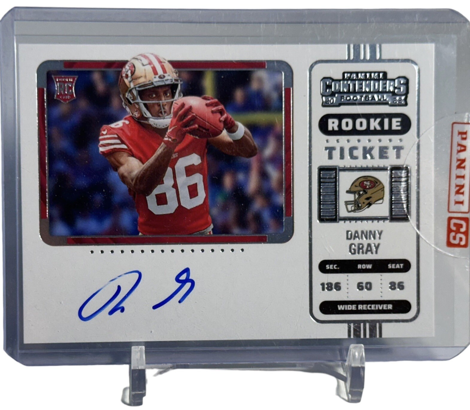 2022 Contenders Danny Gray Rookie Ticket Variation Autograph Auto RC #112 49ers