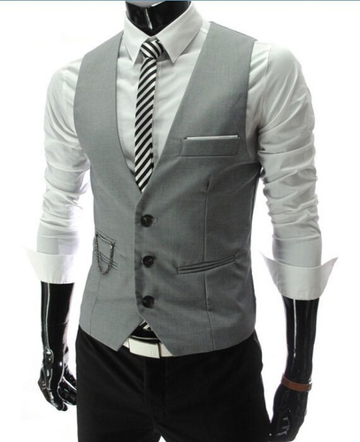Anzugweste Herren Slim Anzugweste Homme Ärmellos Formell Business Jacke - Bild 7 von 17