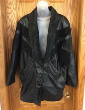 Outbrook Vintage Genuine Leather Ladies Jacket Mid Length Heavy Button-Up Coat