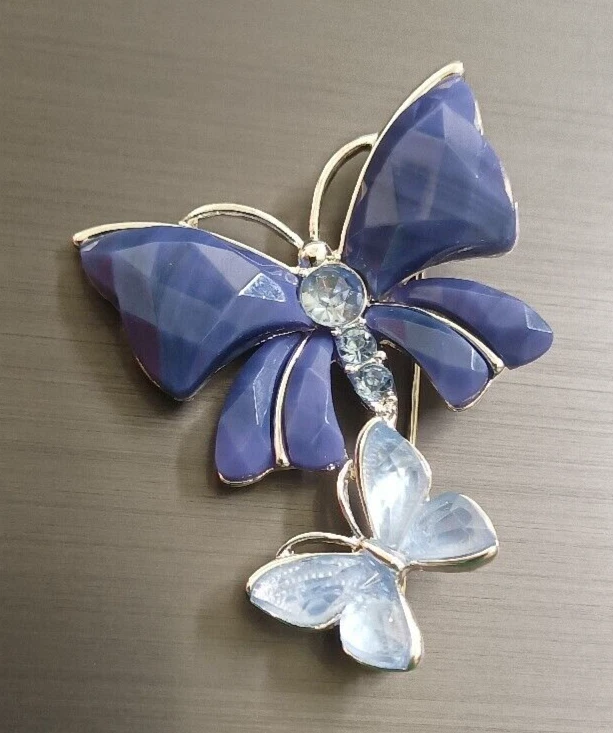 NWT Napier Silver Tone Faux Crystal Summer Butterflies Pin - Image 3 of 4