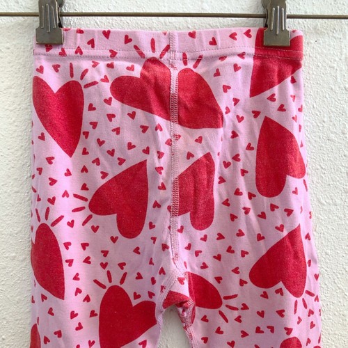 HANNA ANDERSSON Kids Long John Pajama Set In Organic Cotton Hearts Print Size 5 - Picture 12 of 17