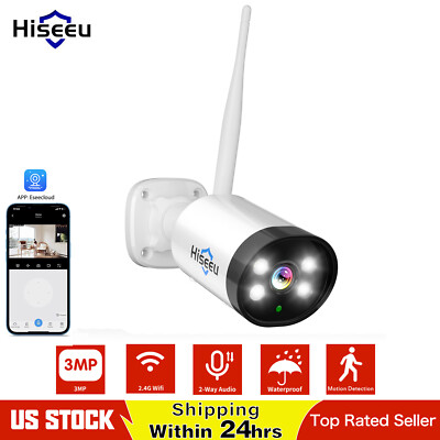 3MP Outdoor Security Camera For Hiseeu Wireless Security Camera System Kit Audio