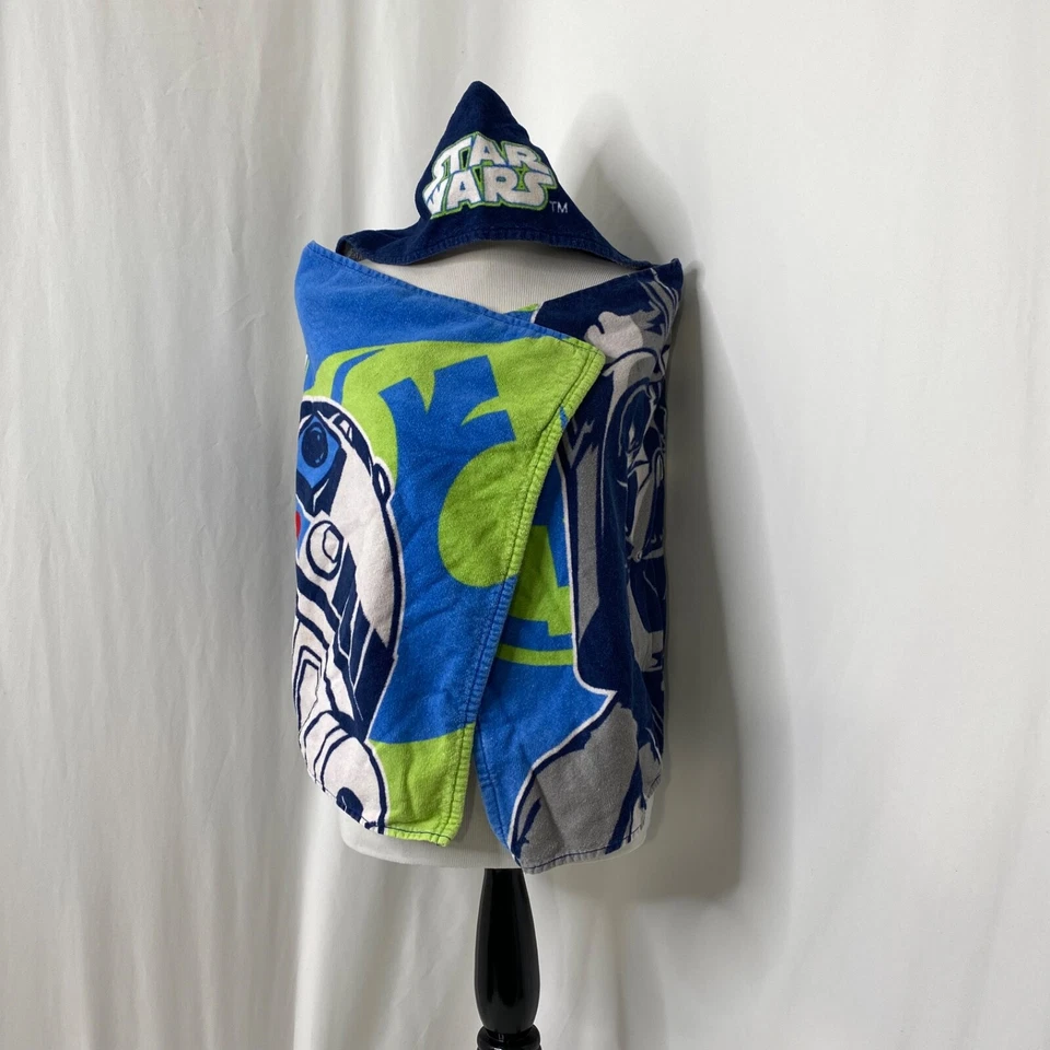 Toalla de baño con capucha para niños Star Wars multicolor para niños pequeños con sujetadores de mano Foto 2 de 4