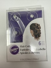 WILTON Rhinestone Silver Plated Hair Coils 6 Hair Coils NEW