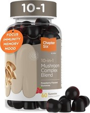 Pack of 3  10-in-1 Mushroom Complex Blend Gummies, Raspberry flavored