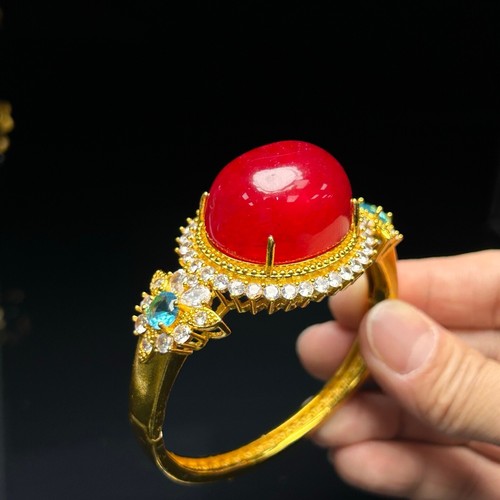 Certified Nature inlay ice red Burmese Jade jadeite adjustable bracelets bangle - 第 2/11 張圖片