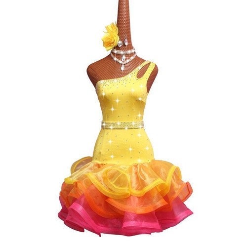 New Latin Dance Dress Competition Dress Costumes Skirt Performing Dress Adult - Picture 3 of 17