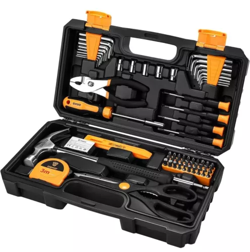Tool Kit Set Box 62 piece DIY Tools Basic Hand Toolbox Set