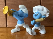 Lot of 2 Smurfs Figures 2011 McDonald’s Baker, Harmony