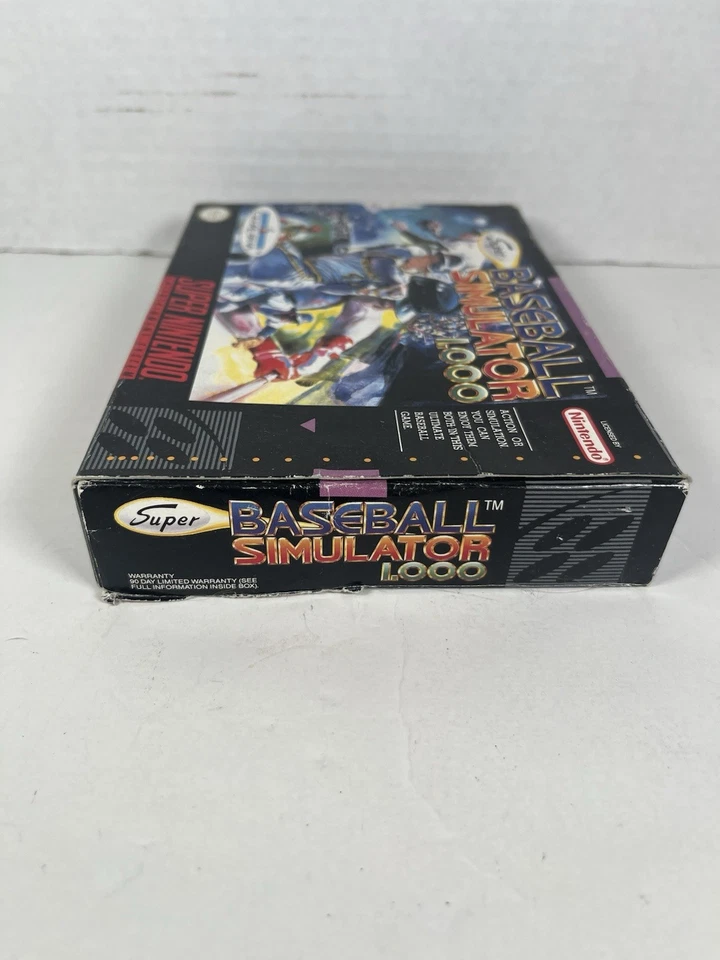 Baseball Simulator 1000 SNES CIB Complete In Box With Manual and Box - TESTED - Image 4 of 4
