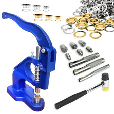 Heavy Duty Hand Press Grommet Tool Kit with 3 Dies  Multi-Size Grommets 1/4, 3
