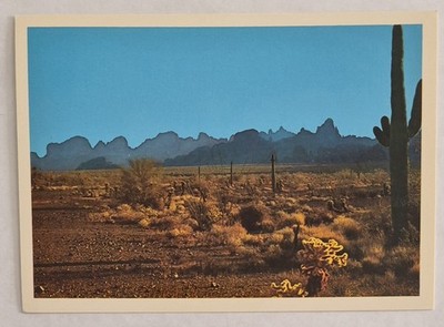Postcard....Sunrise in the Kofa Mountains Near Yuma, Arizona, Chrome, 4x6