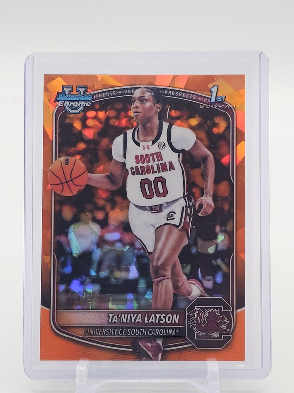 TA'NIYA LATSON 2025-26 BOWMAN U CHROME 1ST ORANGE SAPPHIRE REFRACTOR /25 Q5759