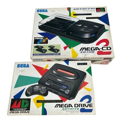 Sega Mega Drive 2 + Mega CD 2 console Japan combo system Excellent condition