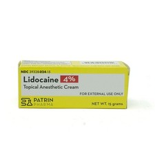 Patrin Pharma Lidocaine 4 Topical Anesthetic Cream Temporary Relief of Pain 15g