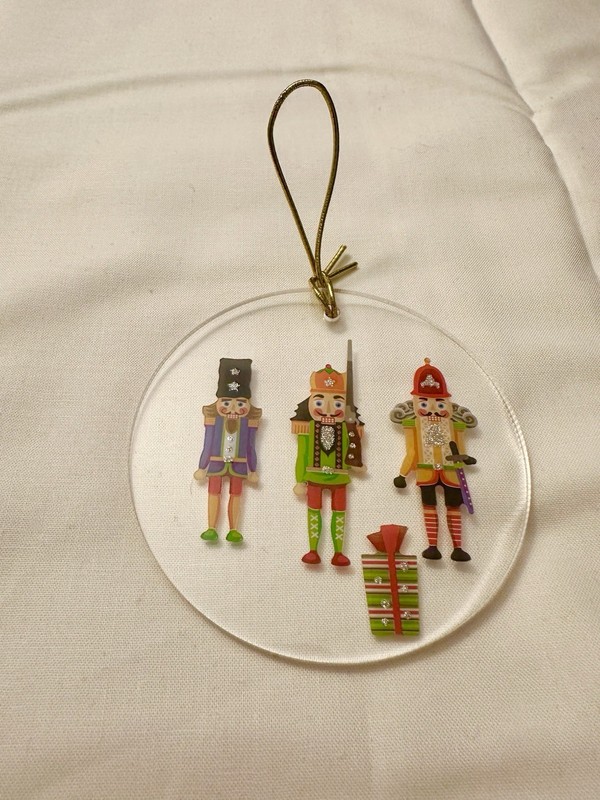 Triple Soldier Nutcracker Present Ornament New