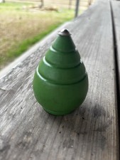 1950's Vintage Wooden Spin Spinning Toy handpainted metal tip