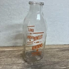 Vtg Bentley & Renckens  Dairy Glass 1 Quart Milk Container Dunkirk NY Jug Bottle