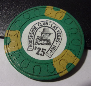 BINION'S HORSESHOE CLUB HOTEL CASINO $25 gaming poker chip Las Vegas NV