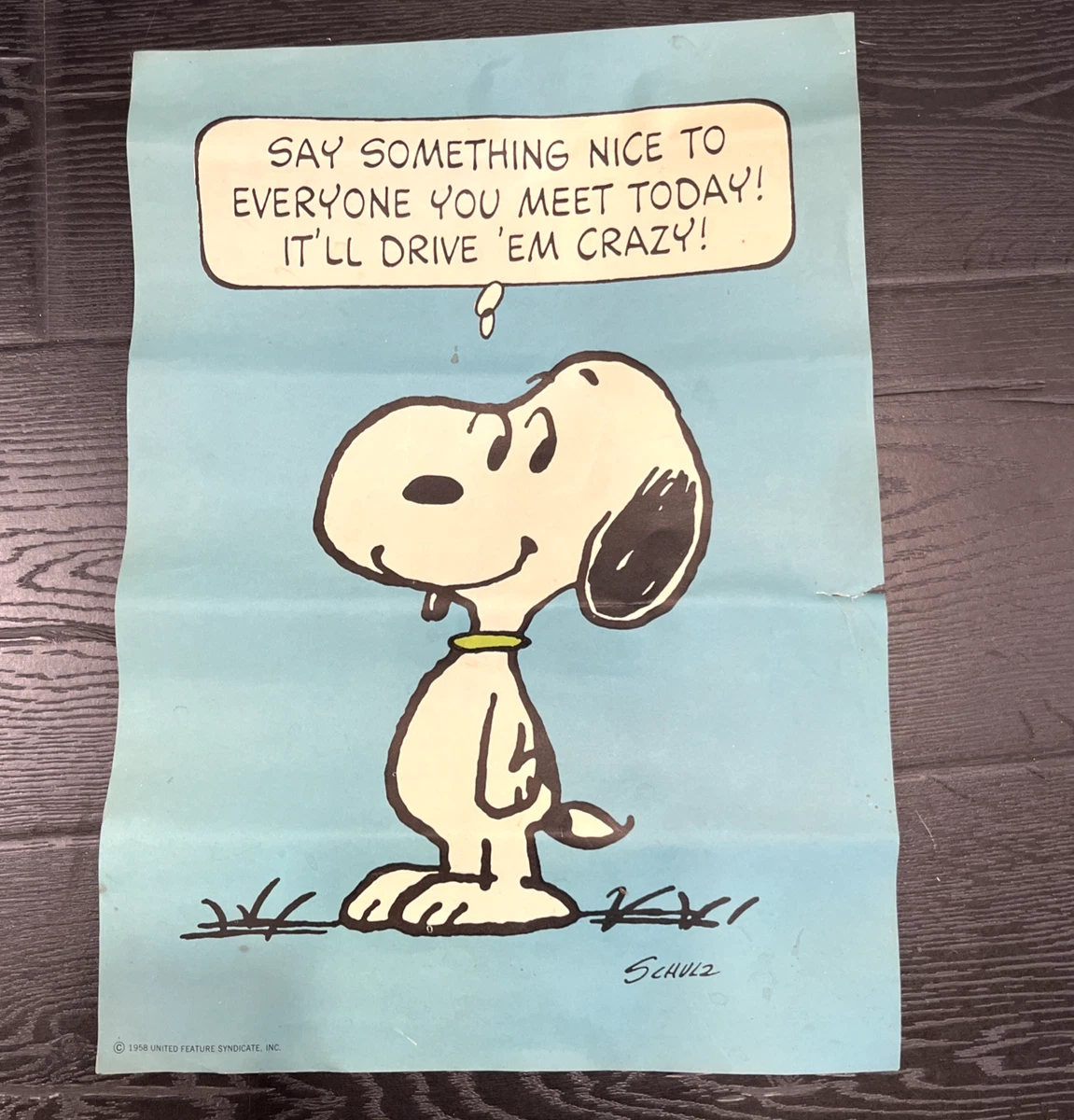 Vintage Snoopy Poster In other Collectible Peanuts Items for sale