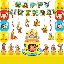 Curious George Birthday Party Decorations 45Curious George Balloons Banner Swirl