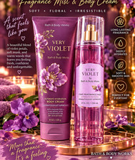 Bath Body Works Very Violet Long-Lasting Body Mist Cream Set Shea