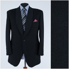 Vintage Blazer 44R UK Size SCHILDT Black Wool Sport Coat Shawell Collar Jacket