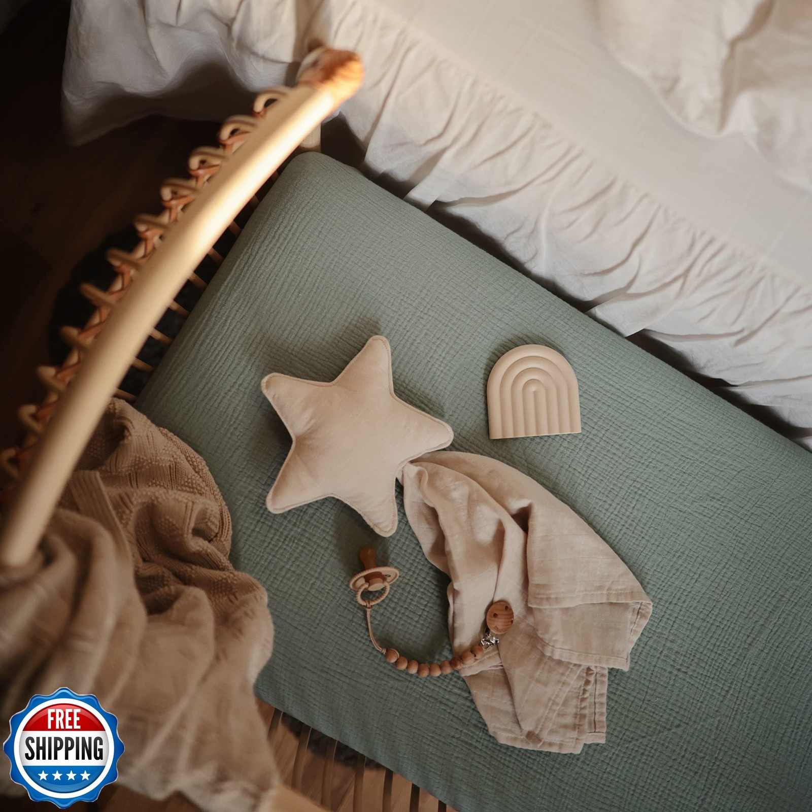 mushie Silicone Baby Teether Toy | Rainbow (Shifting Sand)