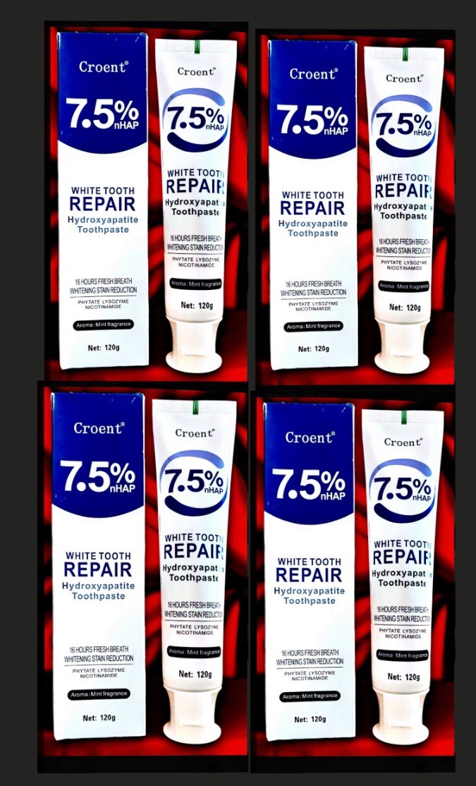 4pk Croent 7.5% nHAP White Tooth Stain Repair Hydroxyapatite