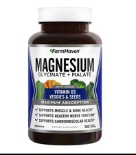 Magnesium Glycinate Malate with Vitamin D3 120 Capsules Vegan