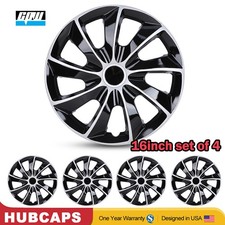 16 Set Of 4 Snap On Full Hub Caps Wheel Covers Fits R16 Tire Steel Rim Black 16 Set Of 4 Snap On Full Hub Caps Wheel Covers Fits R16 Tire Steel Rim Black