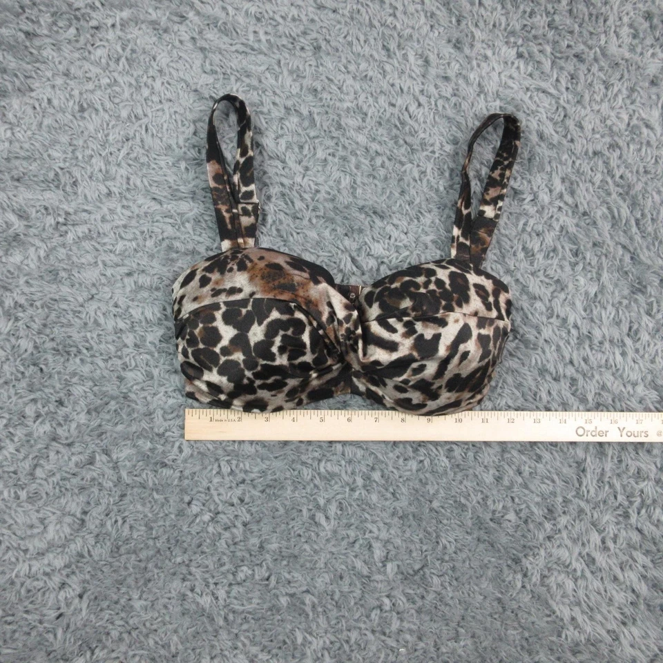 Top de baño Calzedonia para mujer grande marrón estampado animal bikini con aros Amelia nuevo con etiquetas Foto 3 de 4