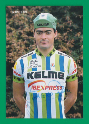 CYCLING cycling card MARIO LARA team KELME 1990 signed