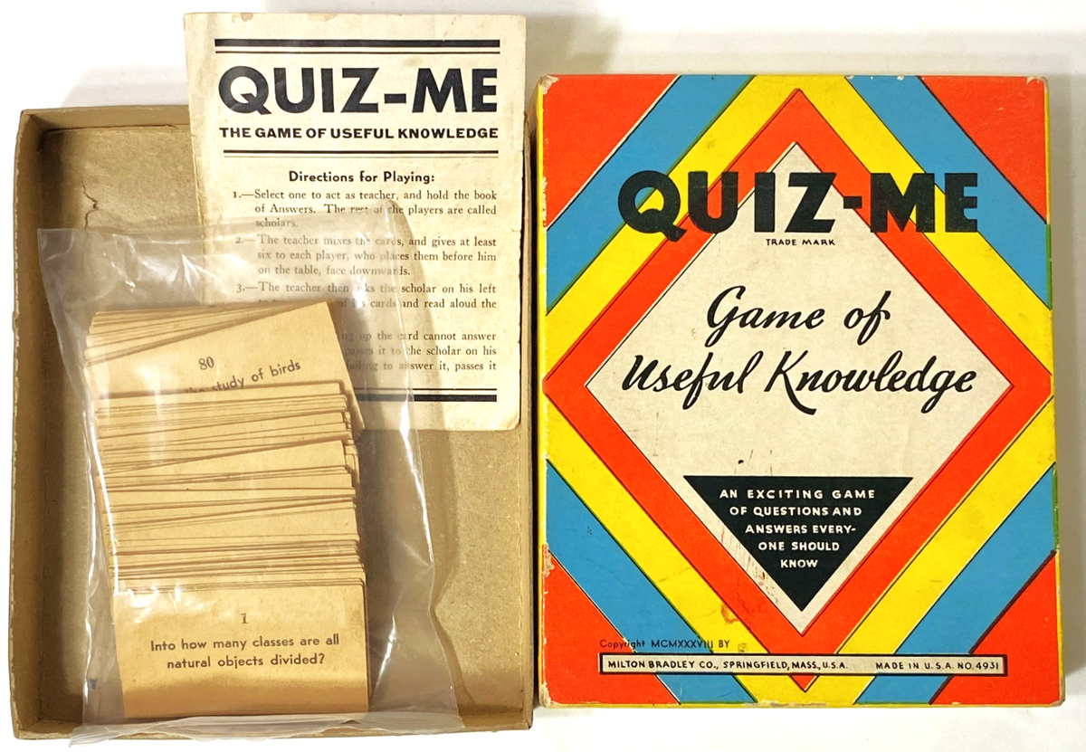 1938 Vintage Quiz-Me Game of Useful Knowledge Milton Bradley