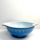 Vintage PYREX Snowflake Blue Garland Cinderella Mixing Bowl #442